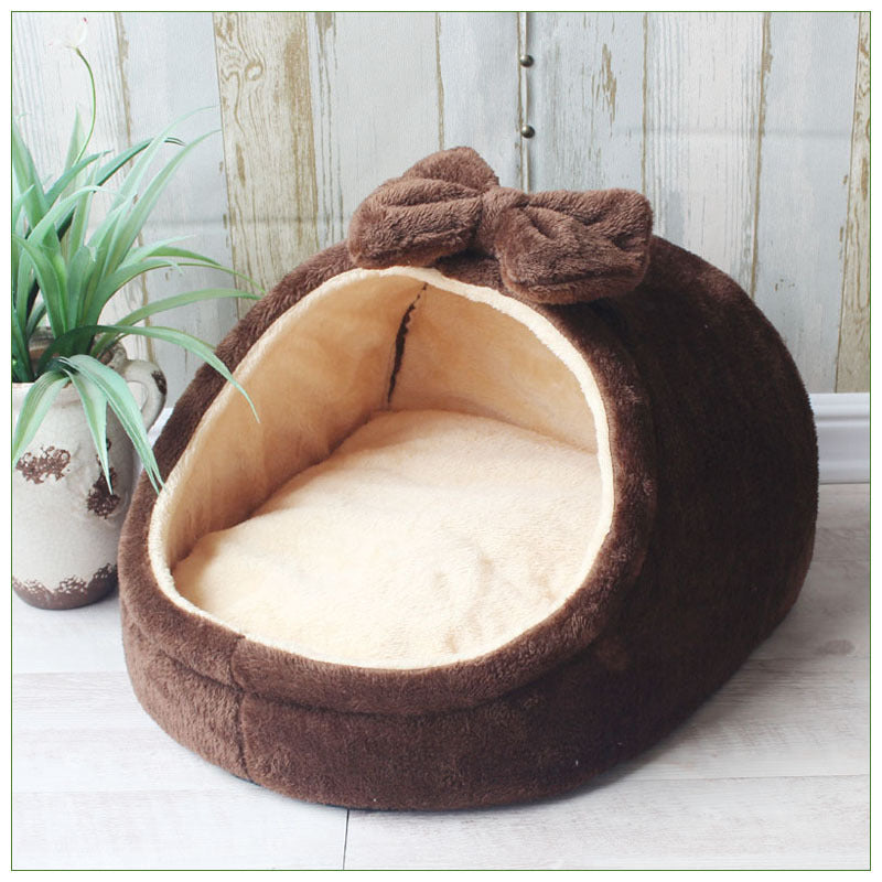 Enclosed Pet Kennel House with Soft Cushion for Dogs and Cats