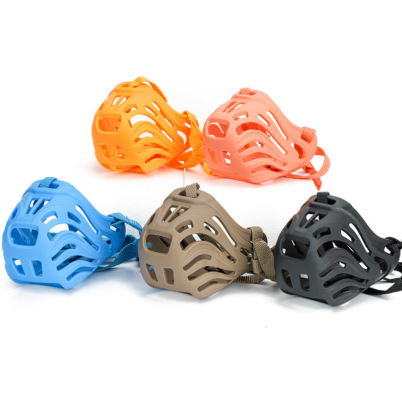 Soft silicone basket dog muzzle with straps, product image 4