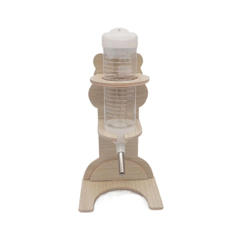 Wooden water bottle stand for hamsters with drinking bottle, view 5