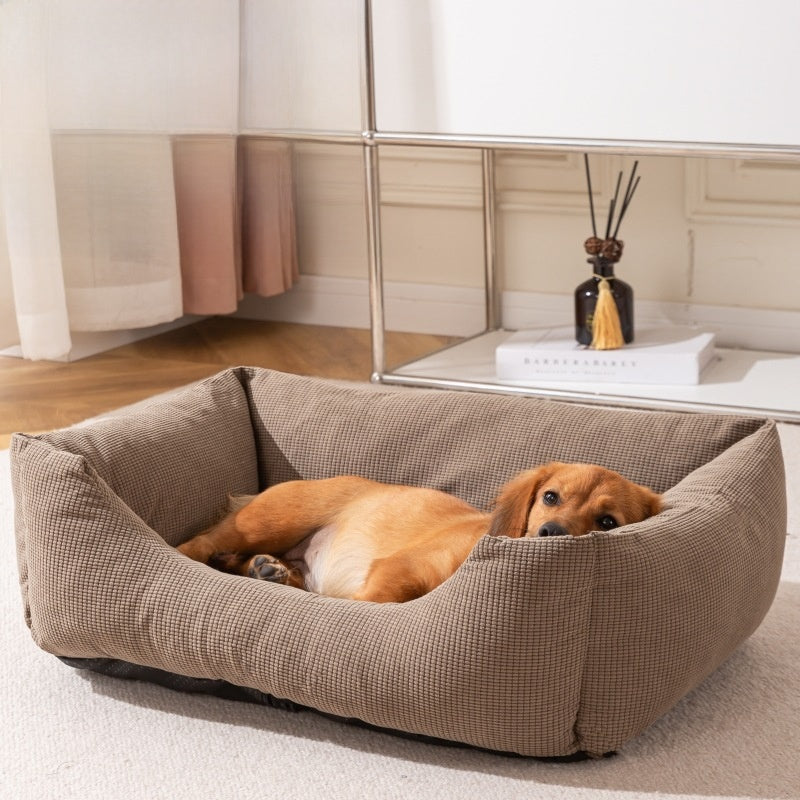 Washable Padded Pet Bed with Removable Cover for Dogs and Cats