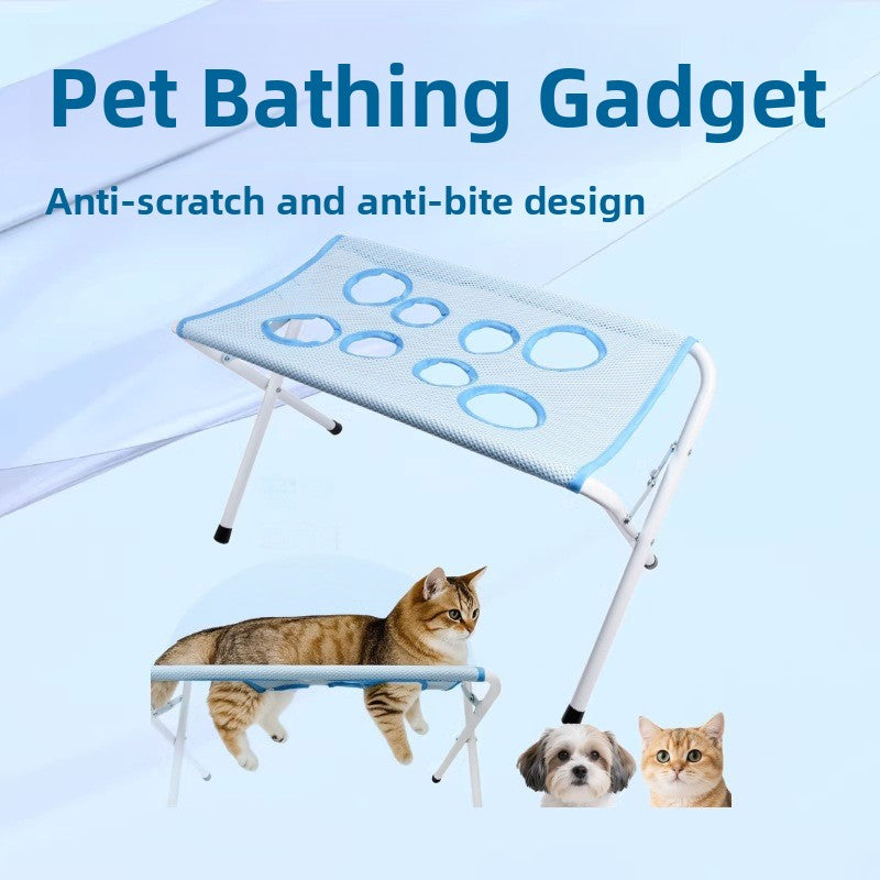 Pet grooming hammock with metal frame, main product photo