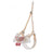 Floral vest harness and lead set in pink on a small dog