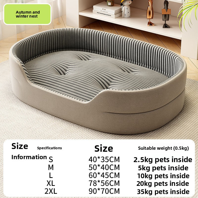 Plush pet bed with raised rim for dogs and cats, photo 13 of 18