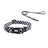 Printed dog collar with star pattern and matching lead