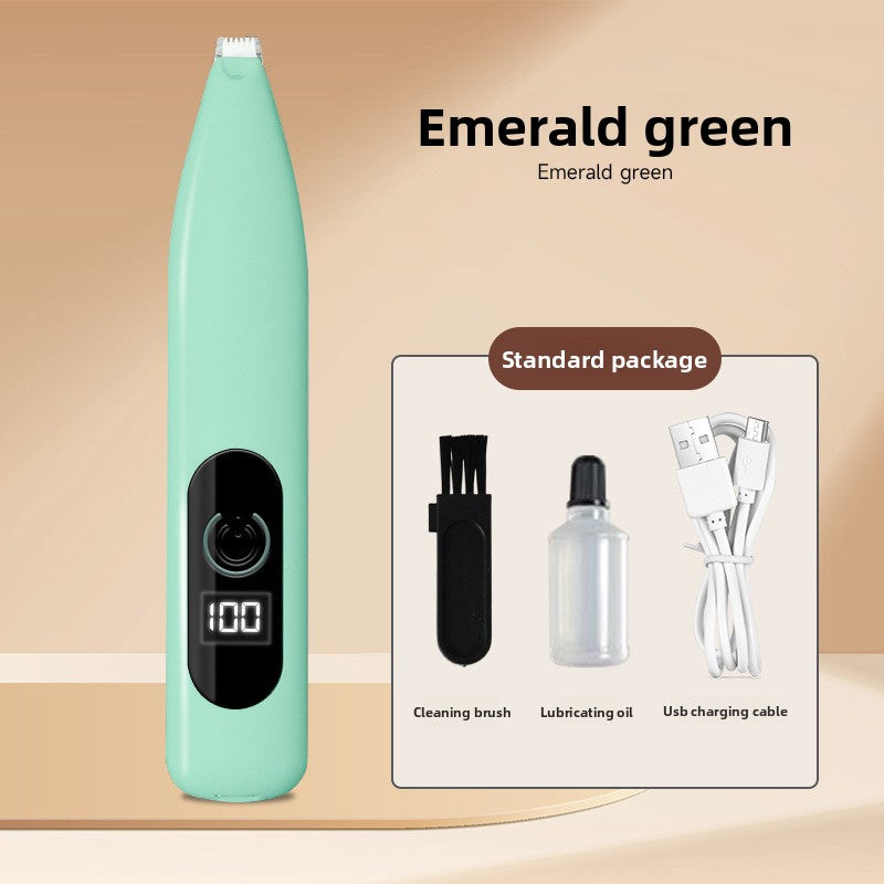 Waterproof Paw Trimmer with LED Display and Ceramic Blade for Pets