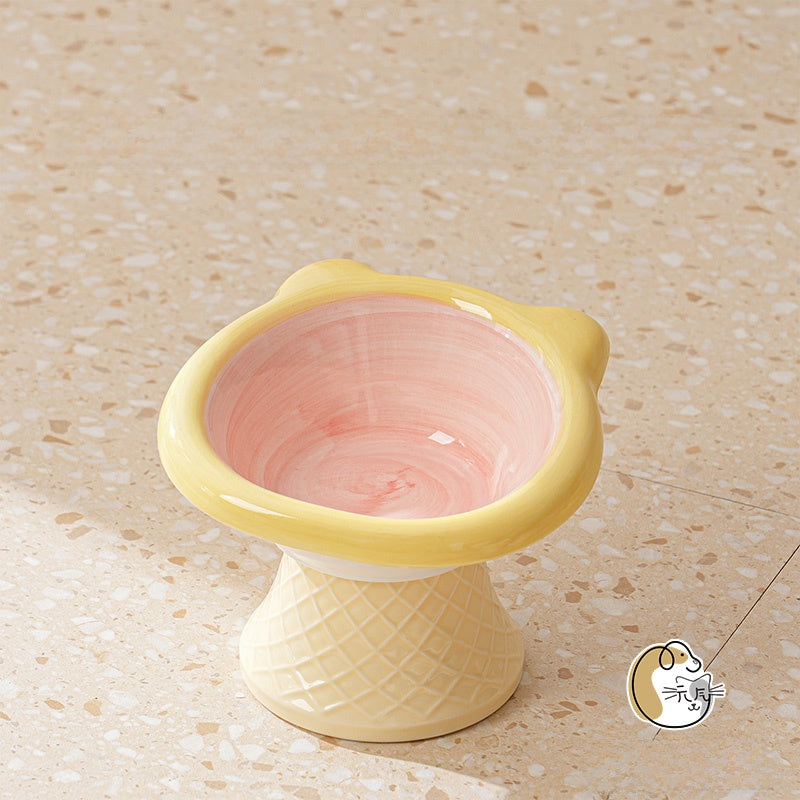 Ceramic Pet Food Bowl with Anti-Spill Design