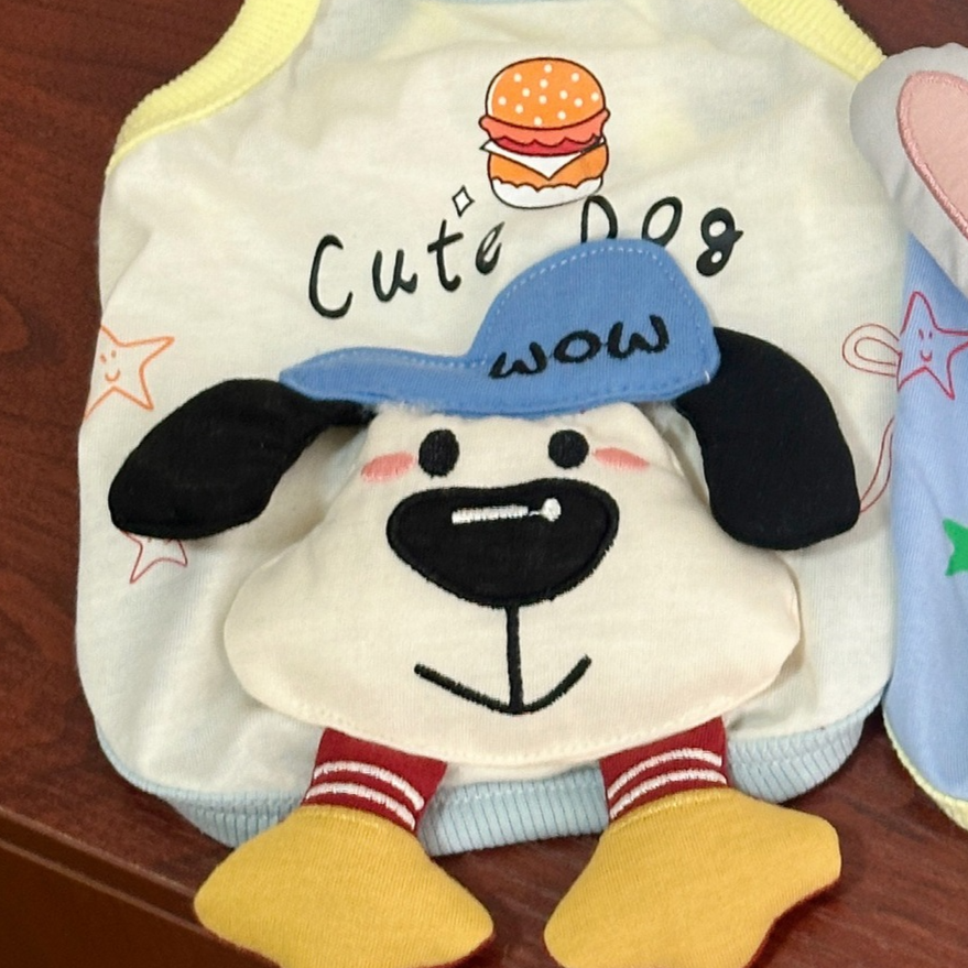 3D cartoon puppy cotton dog vest, in Puppy with Peaked Cap, image 1