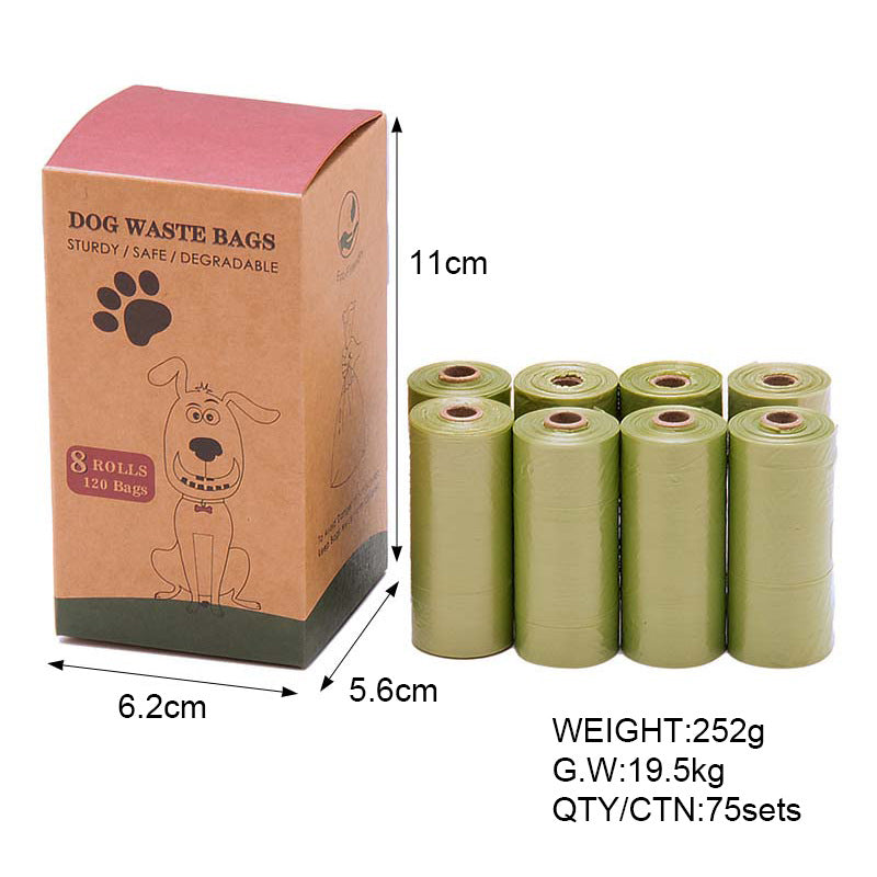 Degradable Pet Waste Bags on a Roll, Optional Dispenser