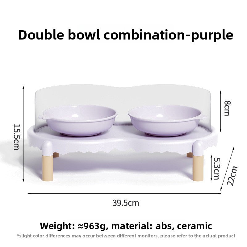 Ceramic Pet Bowl with Elevated Stand for Cats and Dogs in Four Colours