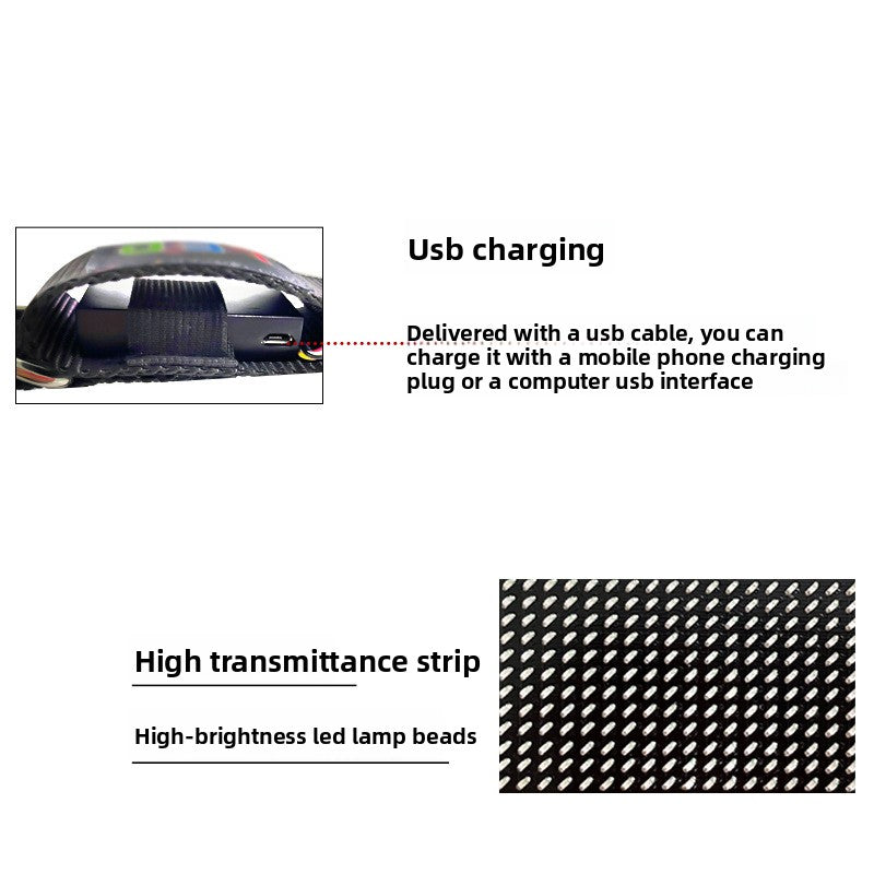 App controlled LED dog collar showing scrolling text display, product image 3