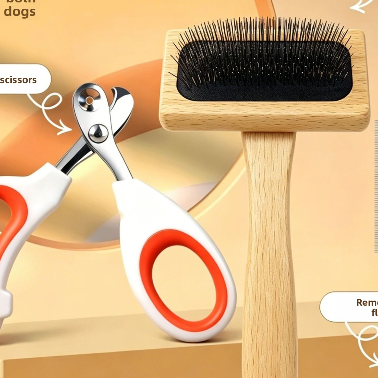 Pet Grooming Tool Set with Flea Comb, Nail Clippers and Scissors