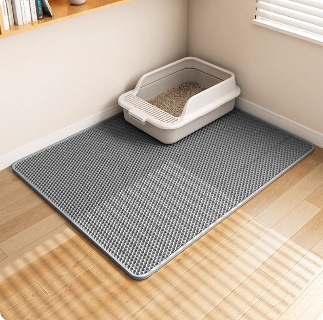 Waterproof Cat Litter Mat with Hexagonal Holes, Wear-Resistant EVA