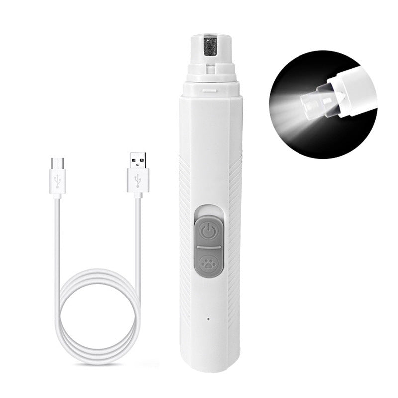 Rechargeable LED Pet Nail Grinder, Low Noise and Vibration