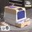 Fully Enclosed Cat Litter Box with Drawer and Dual Doors