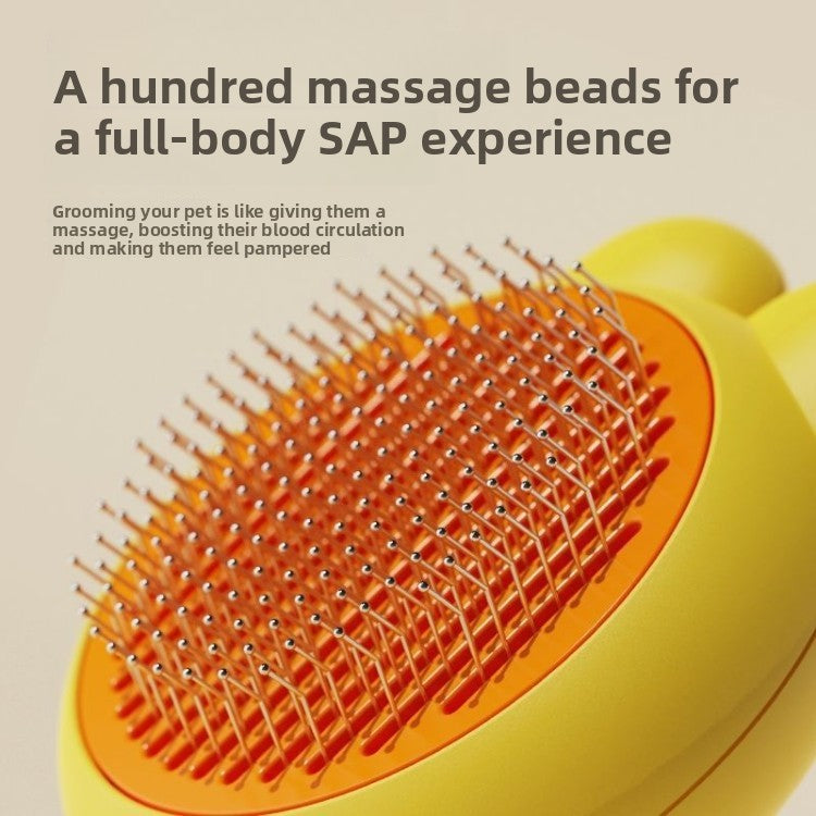 Bunny Ear Self-Cleaning Slicker Brush for Cats and Dogs, Massage