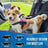 Elastic dog car safety lead, close-up detail view