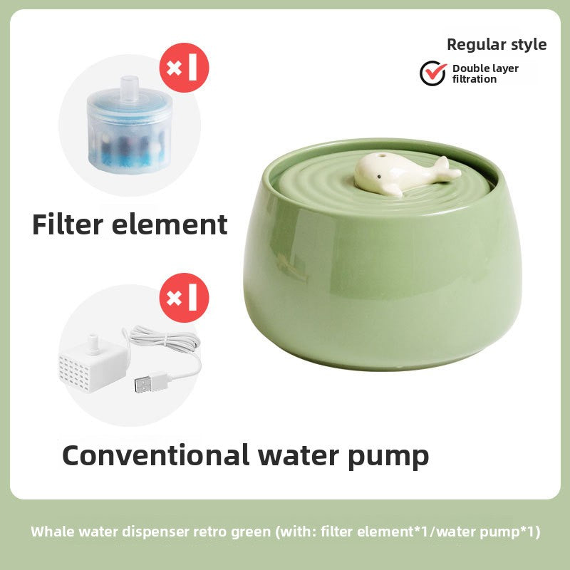 Automatic circulating filter water fountain for cats