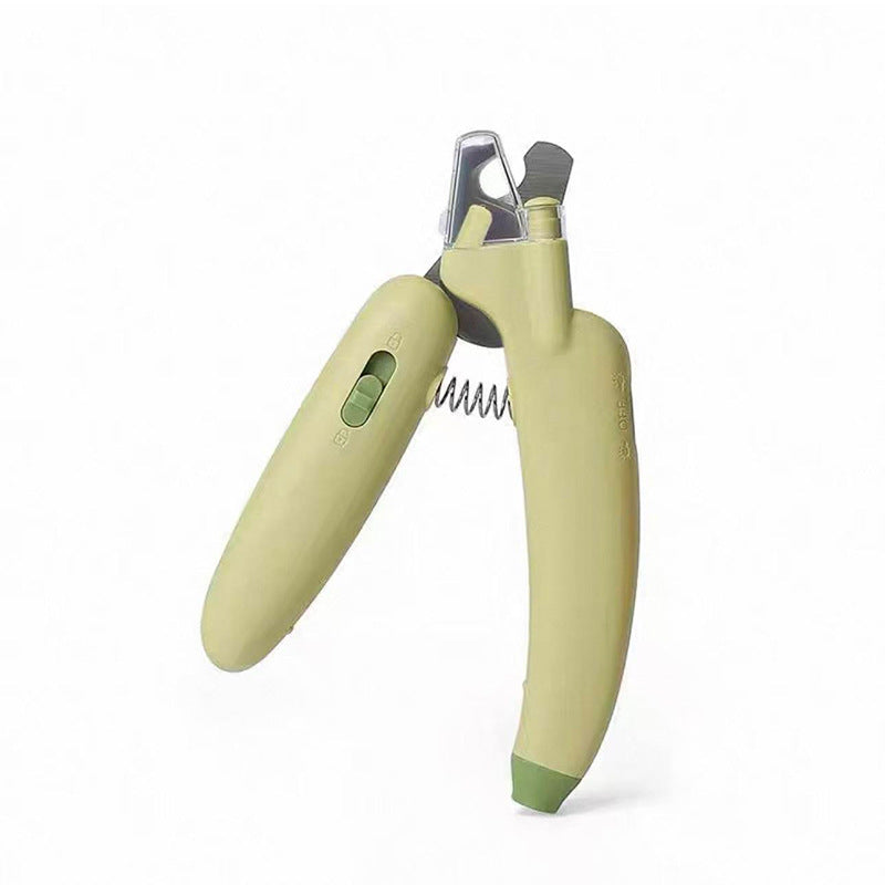Banana Shaped LED Pet Nail Clipper with Safety Guard