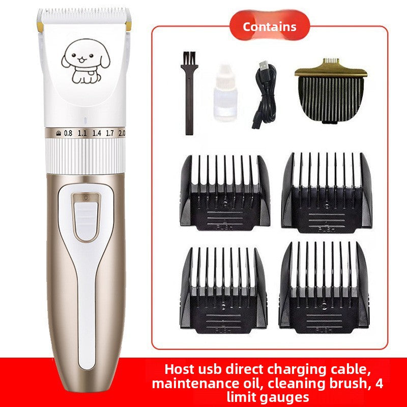 Cordless Dog Hair Clippers with Guide Combs, Low Noise Trimmer Kit