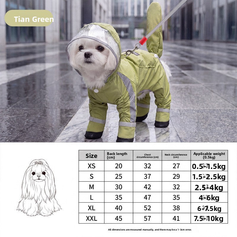 Four leg waterproof dog raincoat, available in 15 styles, image 45