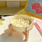 Flower-Shaped Ceramic Slow Feeder Pet Bowl with Wooden Stand for Cats and Dogs