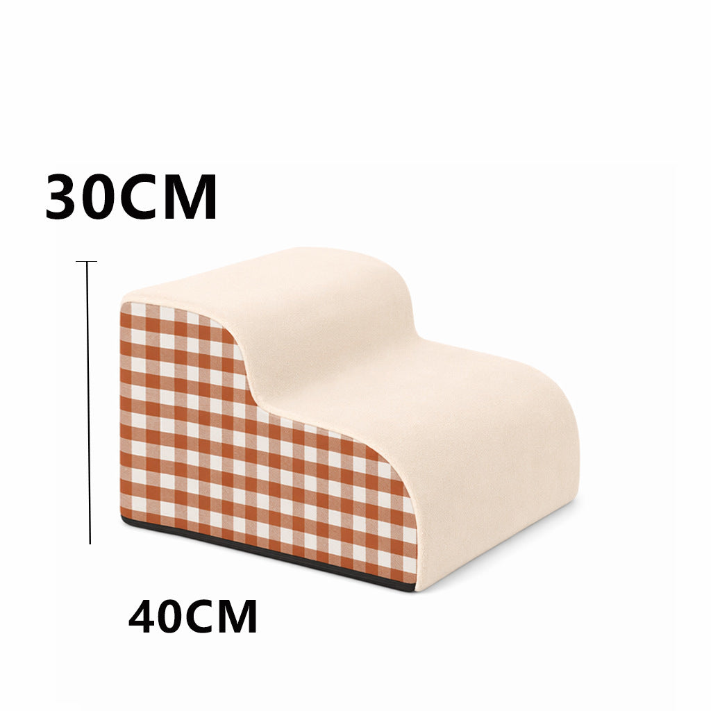 Pet ramp stairs with removable washable cover in Off-White 2 Step Standard, size Ramp Stairs