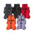 Dog wearing a red windproof four leg coat outdoors