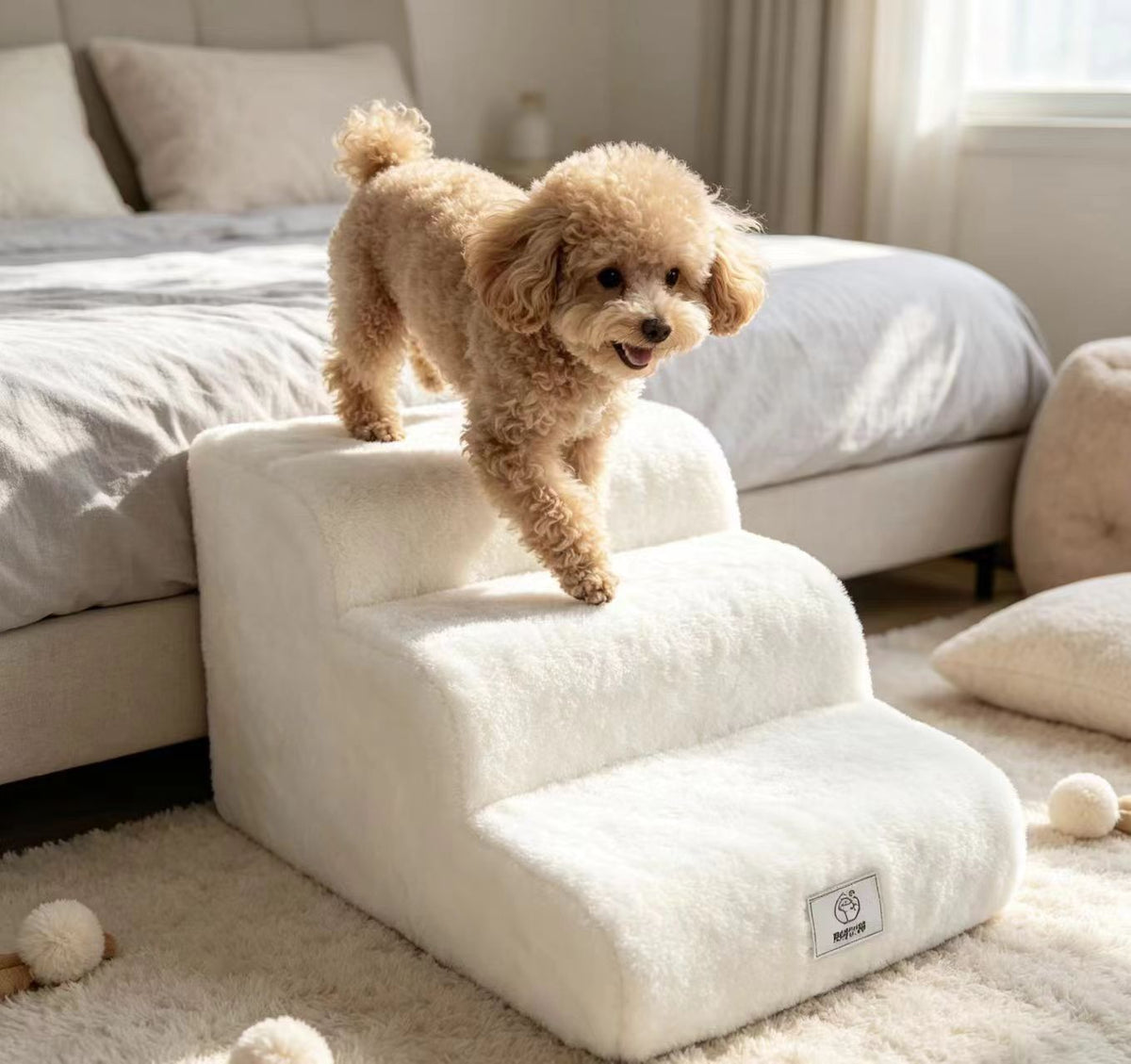 Detachable foam pet stairs with fleece cover, photo 6 of 15