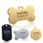 Stainless steel pet ID tags in bone and heart shapes, view 2