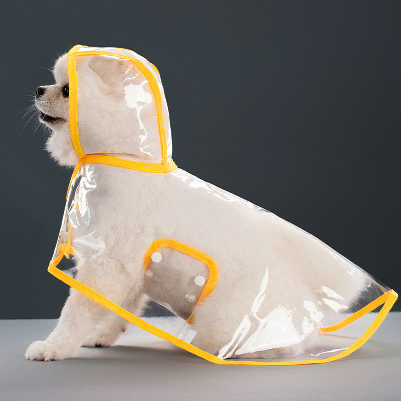 Clear dog rain poncho with coloured edging, available in 7 colours, image 49