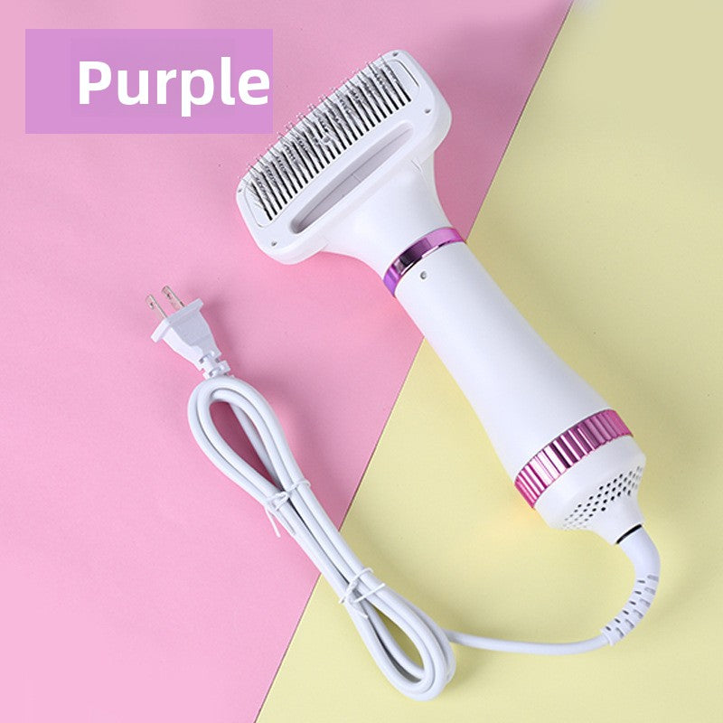 Quiet Electric Pet Hair Dryer Brush with 3 Heat Settings