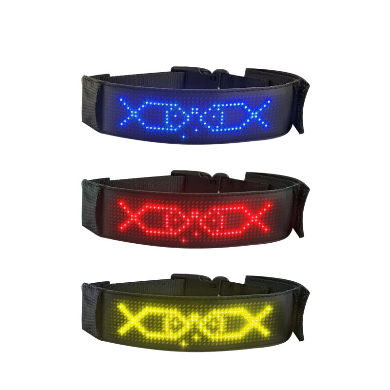 App controlled LED dog collar showing scrolling text display, product image 4