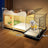 Indoor dog cage with tray, further angle view