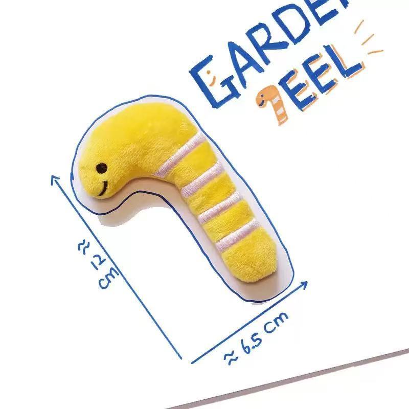 Garden eel shaped plush dog toy with soft fabric and sound feature - photo 6