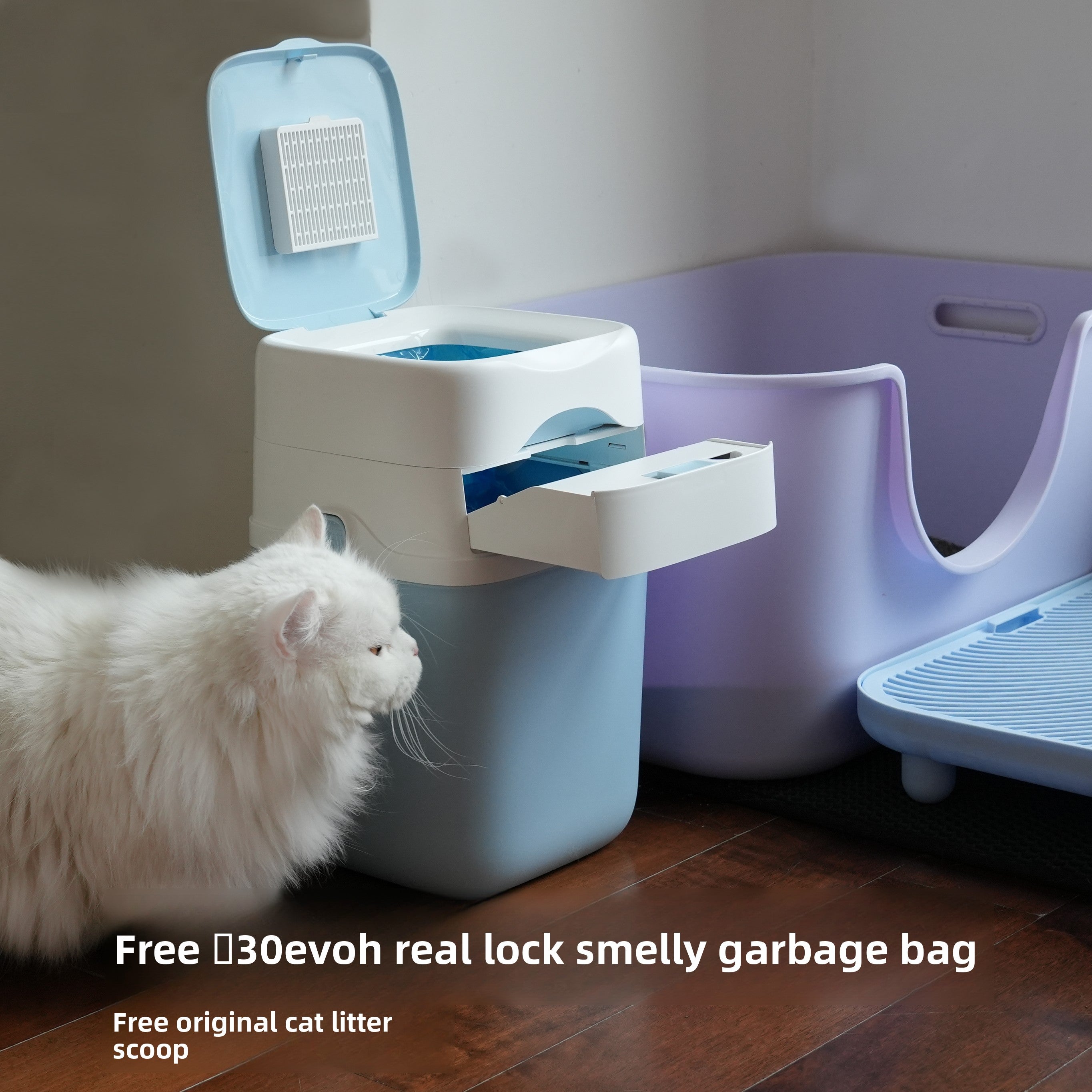 Sealed Cat Litter Bin 9.5L with Odour Control Lid