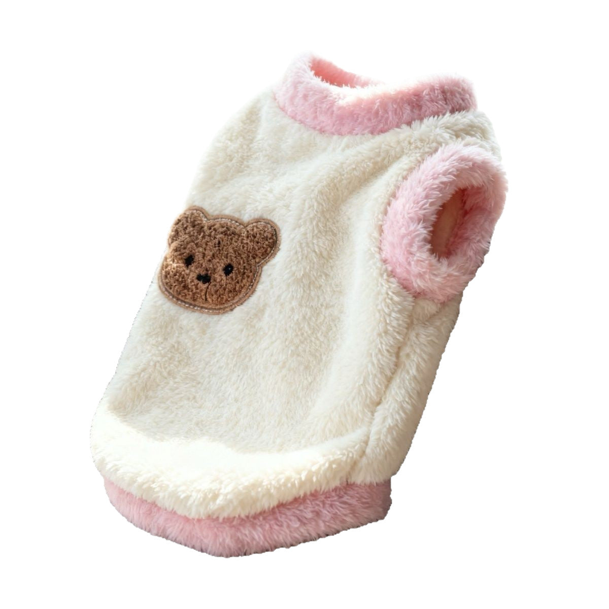 Thick plush embroidered pet vest for dogs and cats, available in 4 colours, image 1