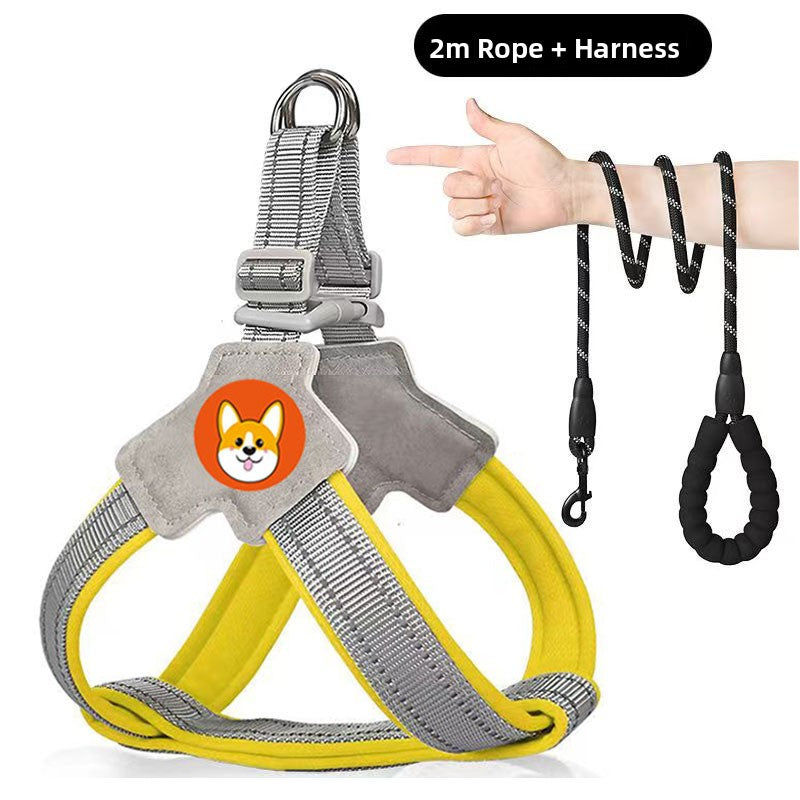 Reflective vest dog harness, 4 sizes available from Pet Royale UK