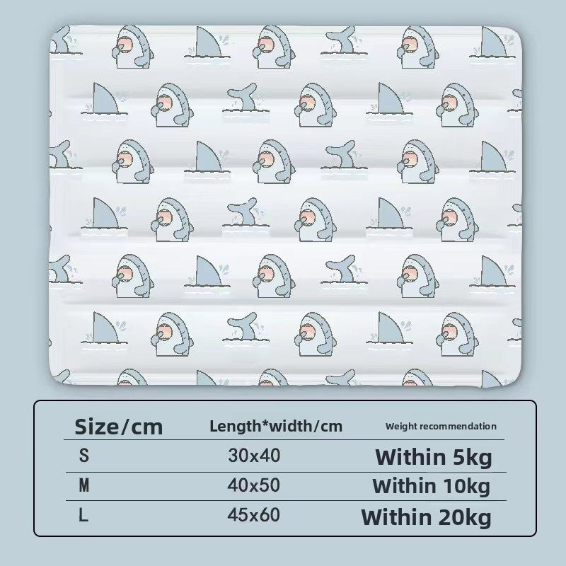 Oxford cloth gel pet cooling mat in White Shark Ice Pad