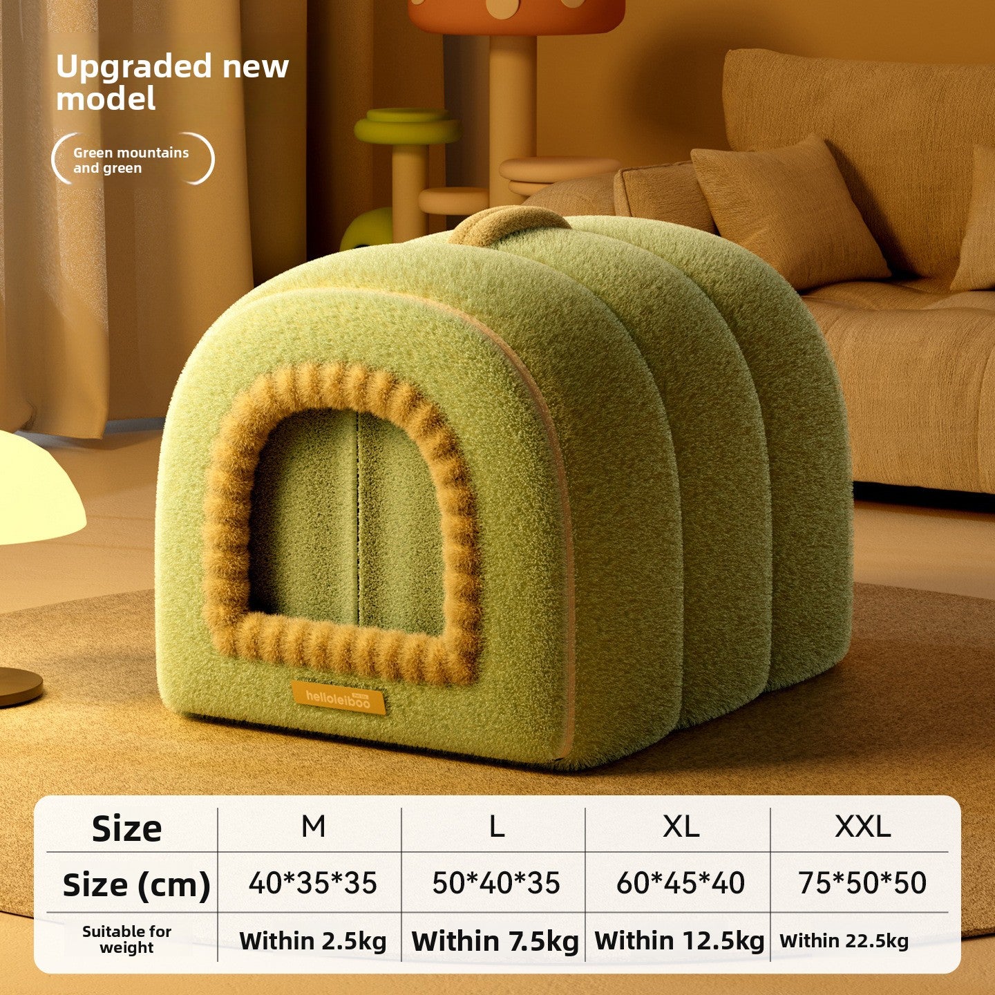 Enclosed pet bed with door curtain and removable pad for cats, photo 6