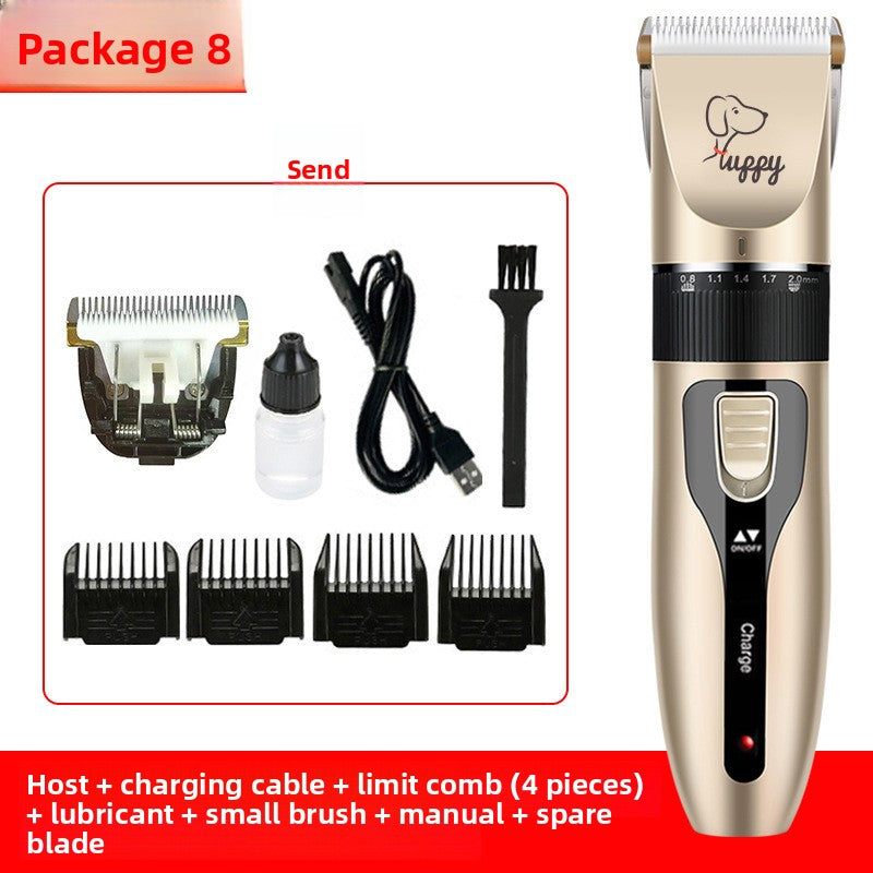 USB Rechargeable Pet Hair Clipper with Ceramic Blade and Attachments
