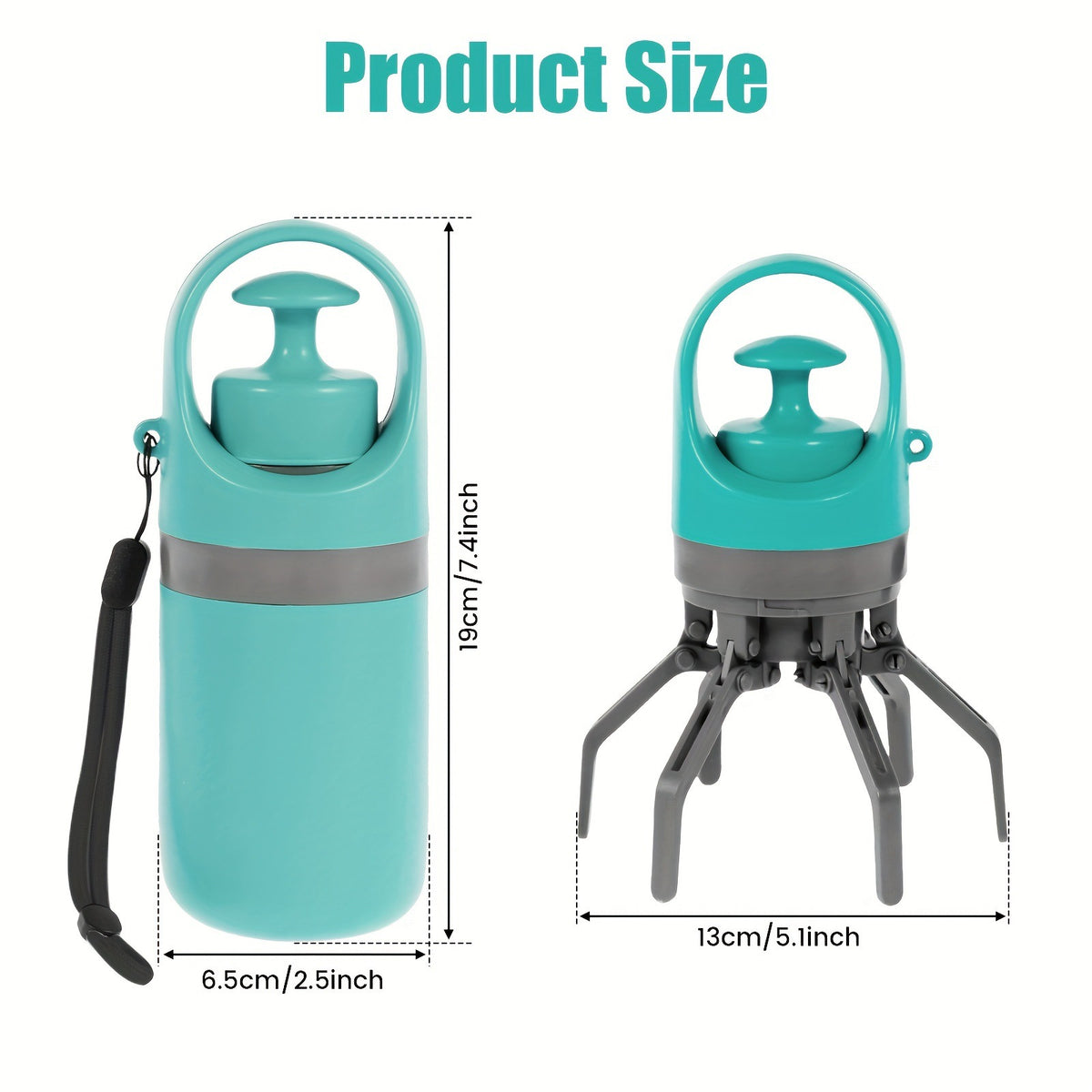 Six-Claw Dog Poop Scooper, Portable Hygienic Waste Picker