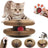 Accordion corrugated cardboard cat scratcher with paw print, photo 1 of 6