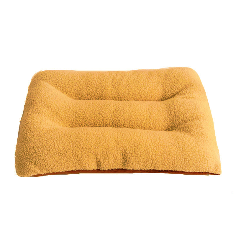 Faux lambswool camel dog mat in large size