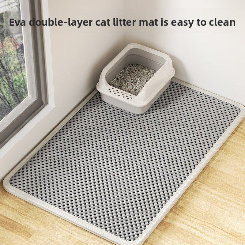 Washable Textured Cat Litter Pad, Splash-Proof Floor Mat