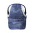 Adjustable pet baseball cap with ear cutouts in Blue Denim Print, front view