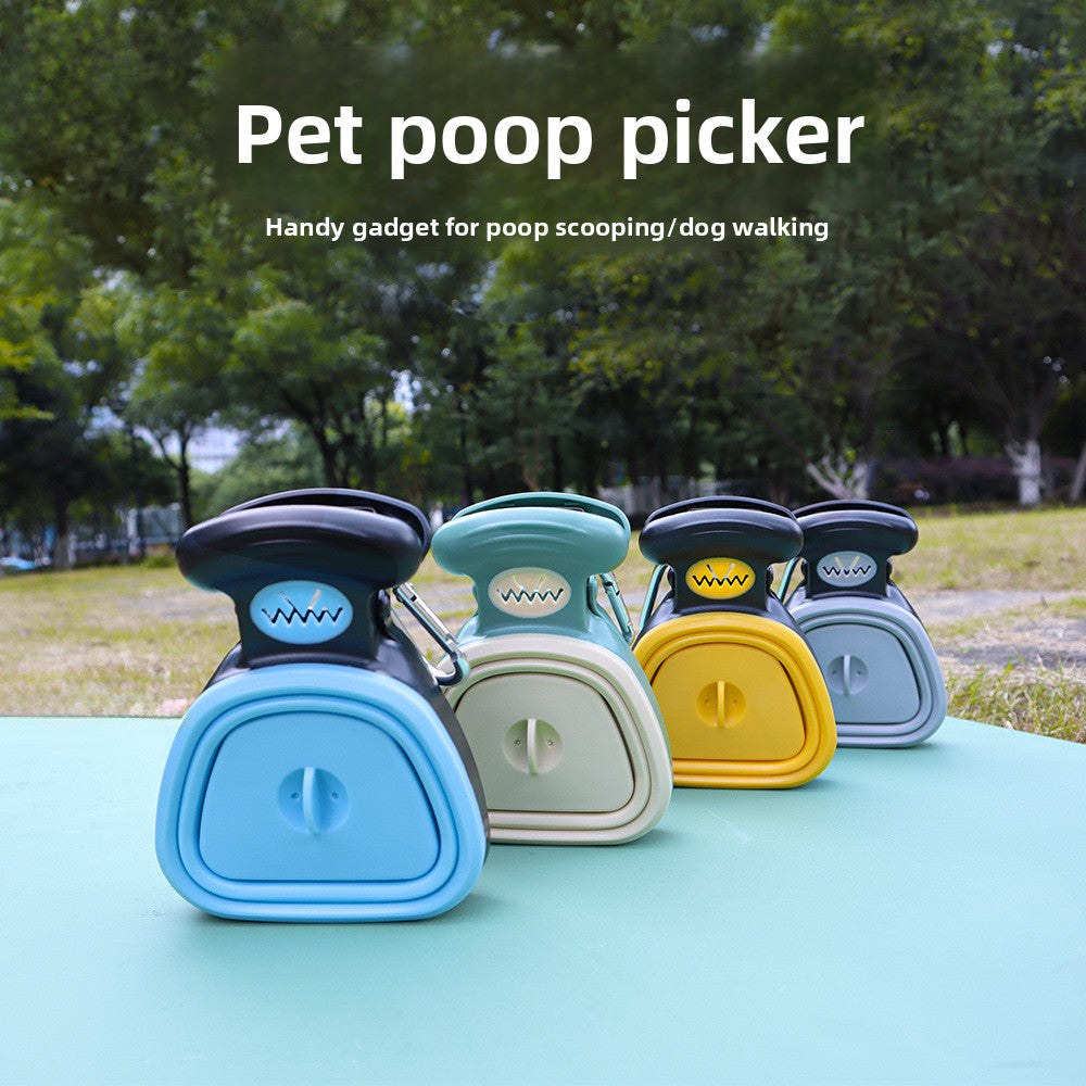 Foldable dog poop scooper with ergonomic grip, product image 1