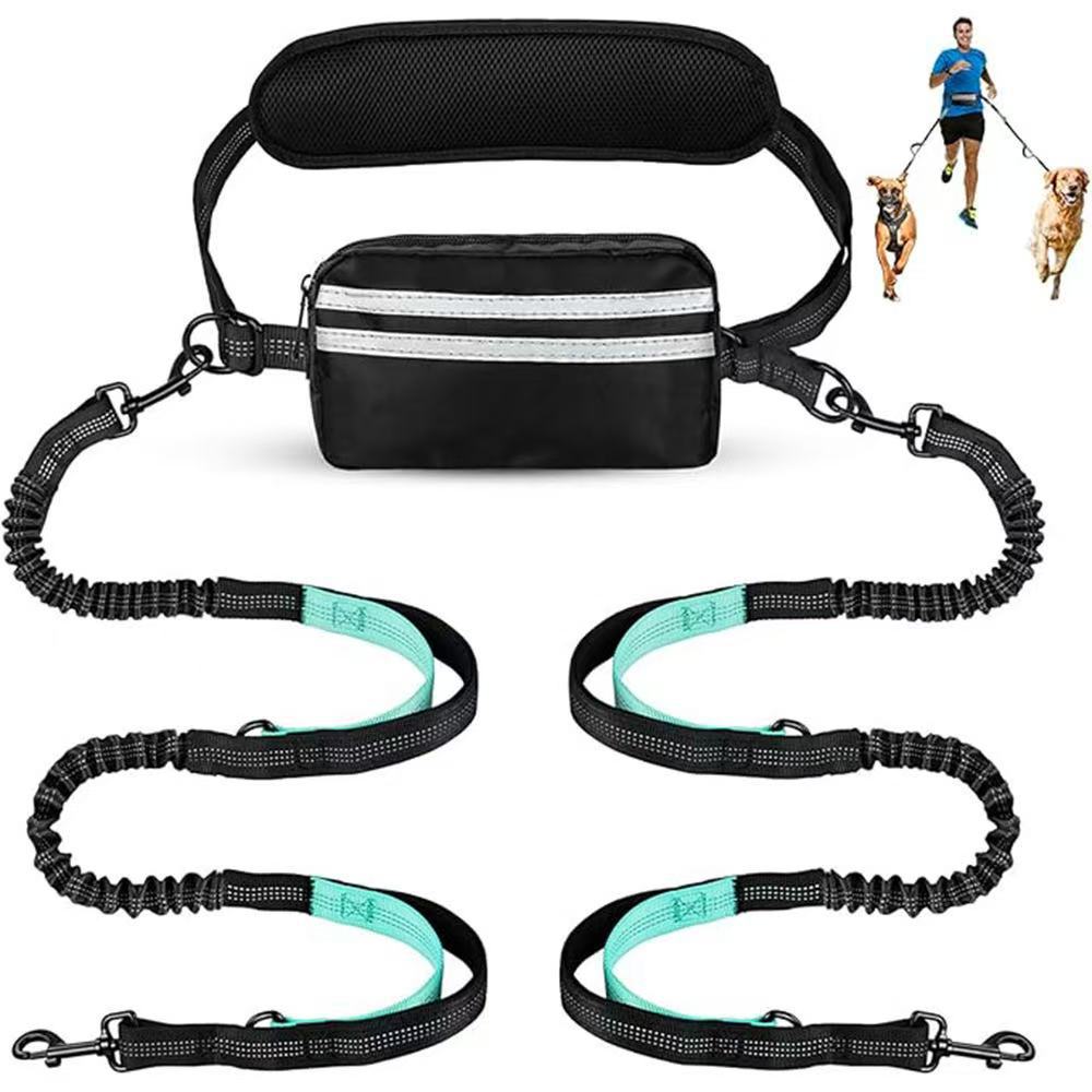 Hands-free dog running lead with waist belt and bungee, available from Pet Royale UK