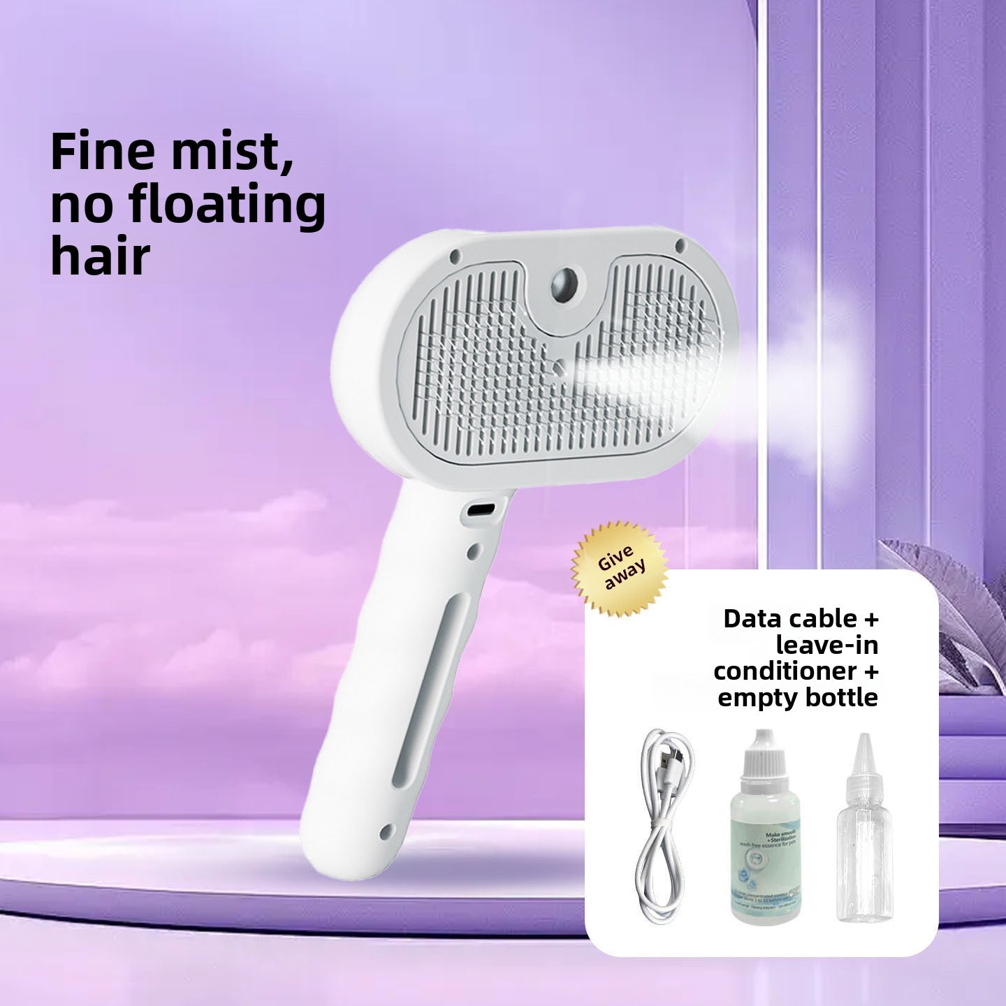 Pet Spray Grooming Comb with Detangler for Dogs and Cats