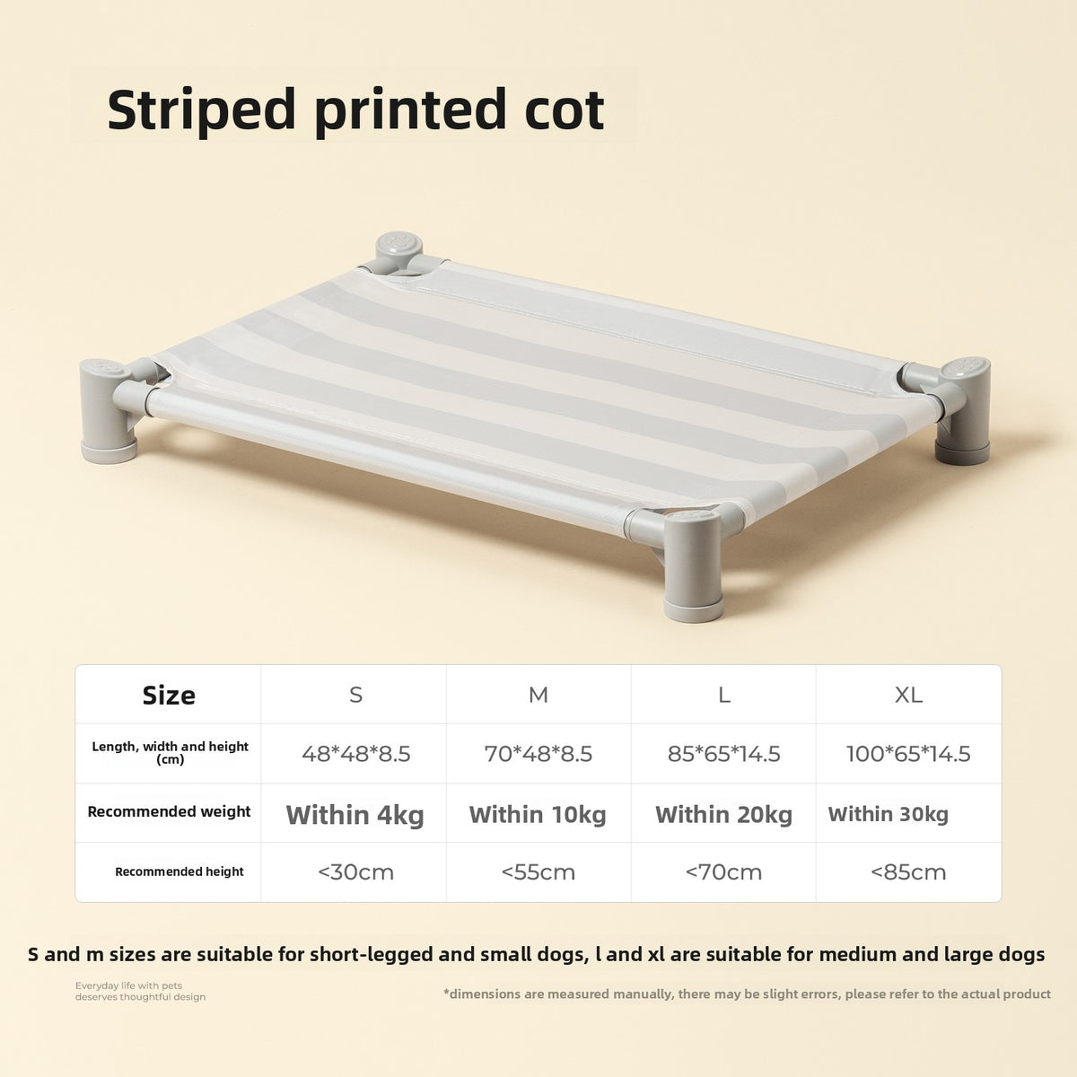 Elevated Oxford fabric camp bed for dogs in Olive Oxford Cloth, product detail photo