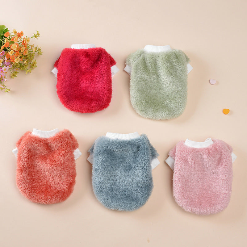 Velvet fleece winter jumper for dogs and cats, available in 5 colours, image 1